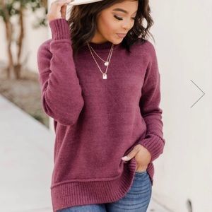 Pink Lilly Wine Sweater